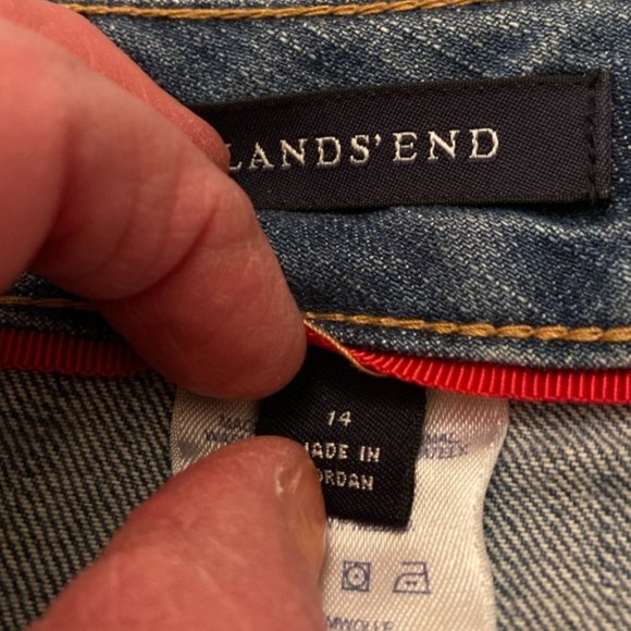 Women's Lands End Cropped Jeans, Size 14 - Picture 2 of 4